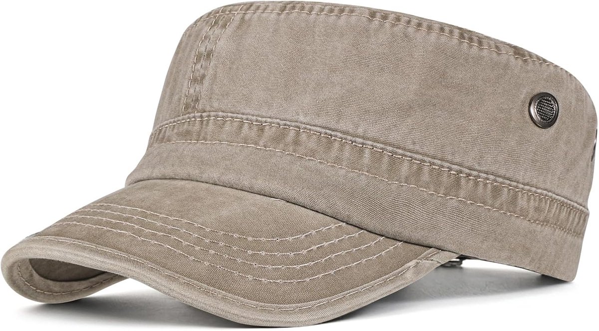 Army Cap 100% katoen, militaire pet voor heren en dames, verstelbare kleppet, platte top, zonnebescherming, baseballpet, veldmuts, outdoor-activiteiten