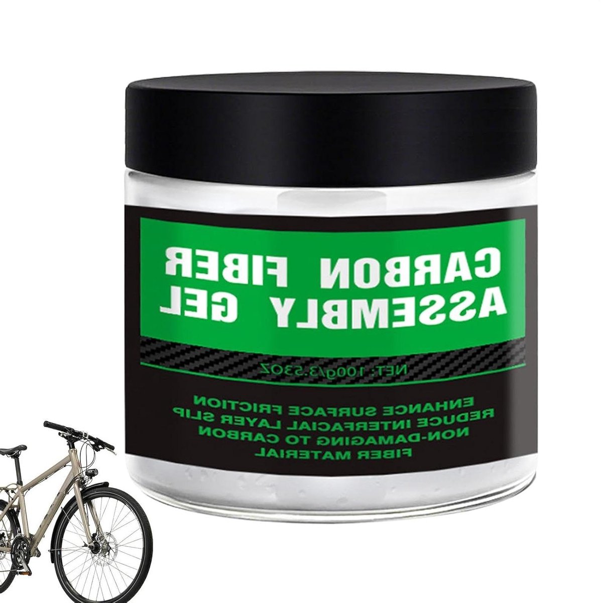 Montagegel Fiets - Carbon Pasta - Minder Wrijving - Antislip Stabiliteit - 110 gram - Transparant