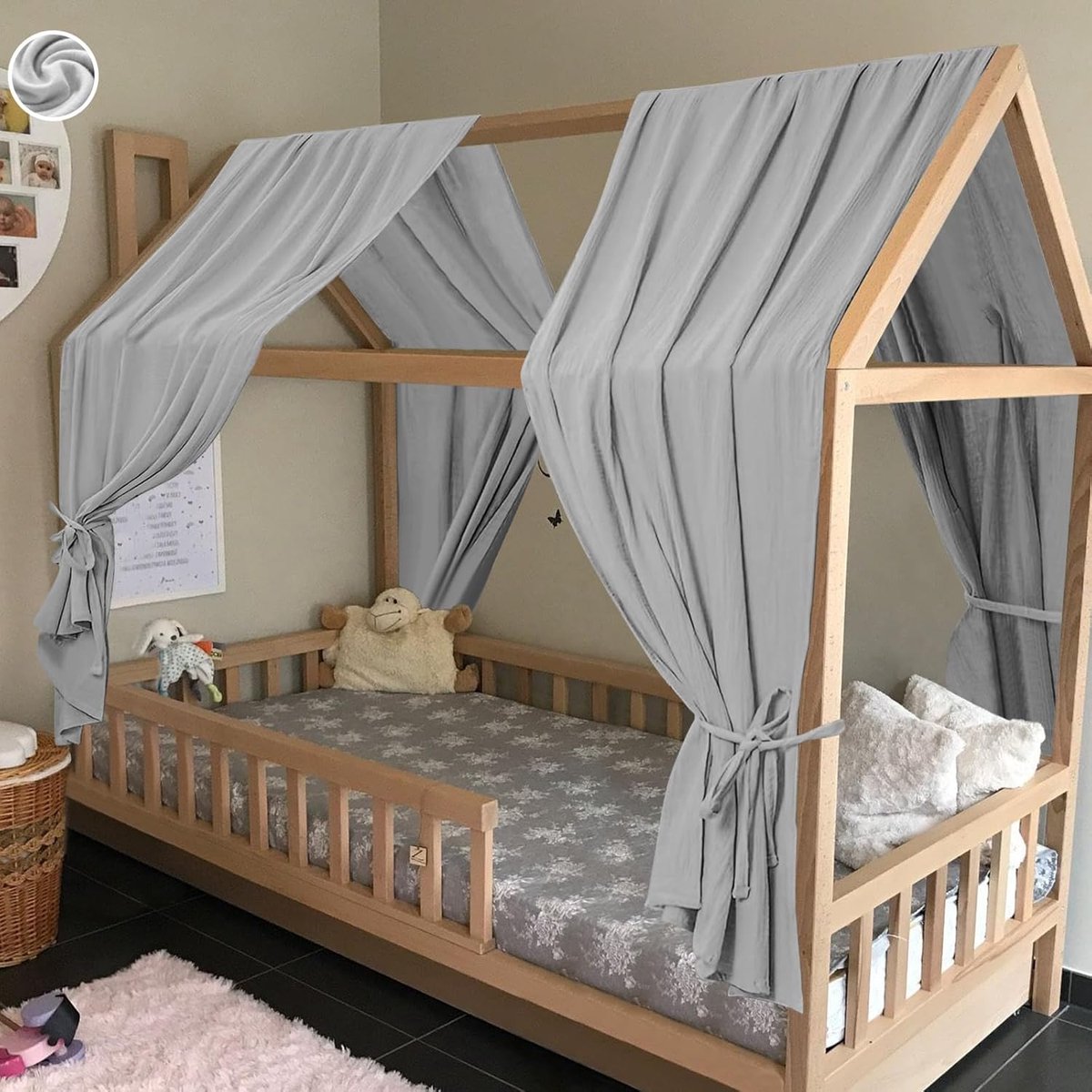 Extra Brede Prinses Bed Luifel, Grote Kinderen Bed Luifel, 100% Katoen Meisjes Klamboe, Kinder Spelen Tenten, Kinderkamer Decoratie