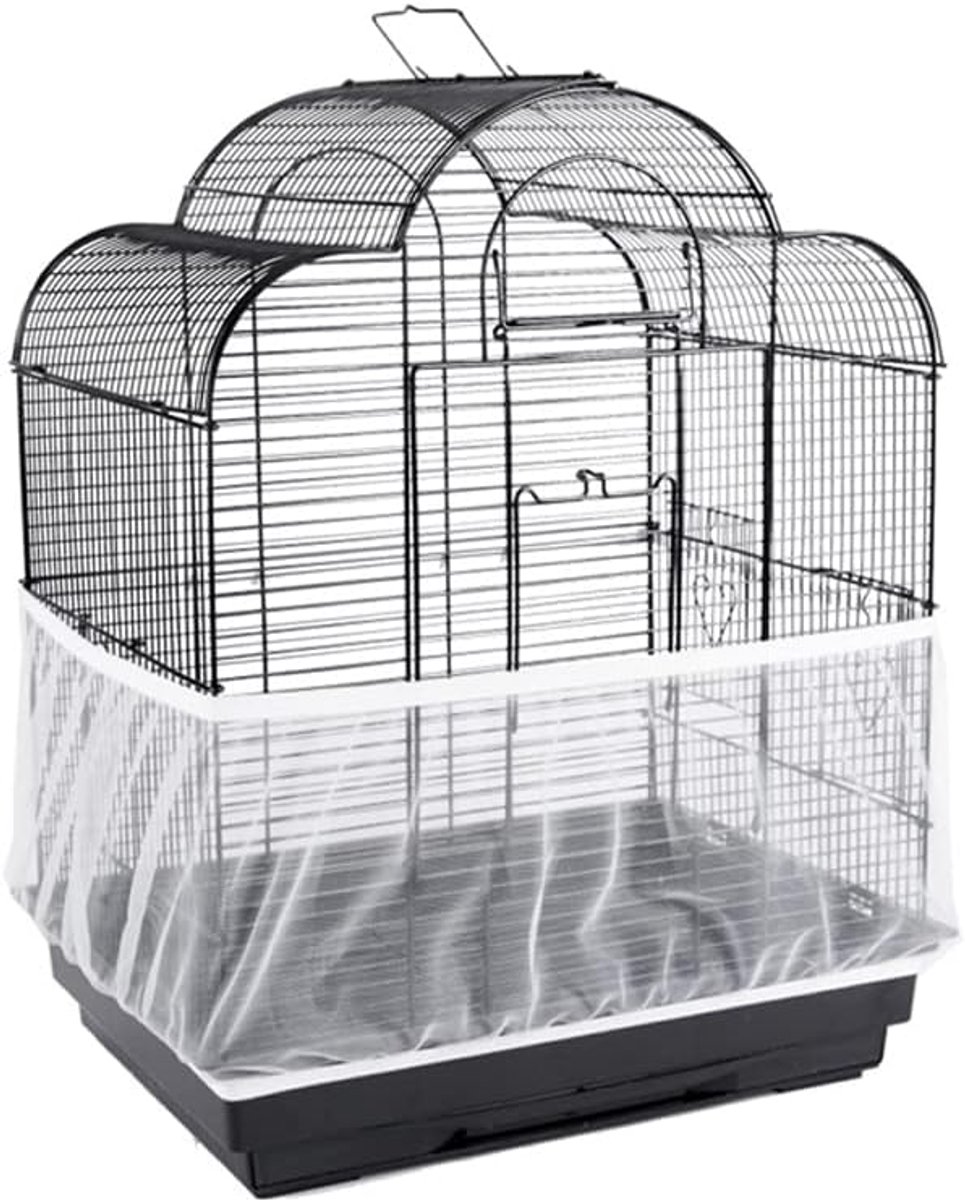 Vogelkooi deken, grote maat geventileerde vogelkooirok, zadenbescherming nylon papegaai mesh mesh, 4 kleuren