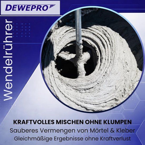 Wentelmixer - Roerstaaf mortel - Pasteuze materialen mengen - Spiraalvorm verzinkt - 110 x 500 mm - Zilverkleurig van Wentelmixer — afbeelding 4