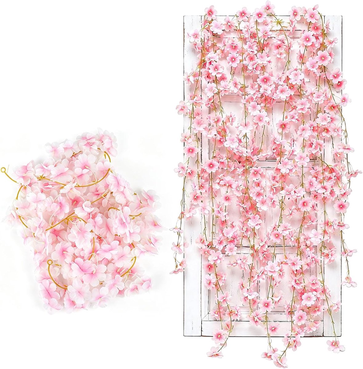 Slinger kunstbloemen 180cm - 4 stuks - kleurrijk - ideaal voor feestdecoratie - SnelShoppen