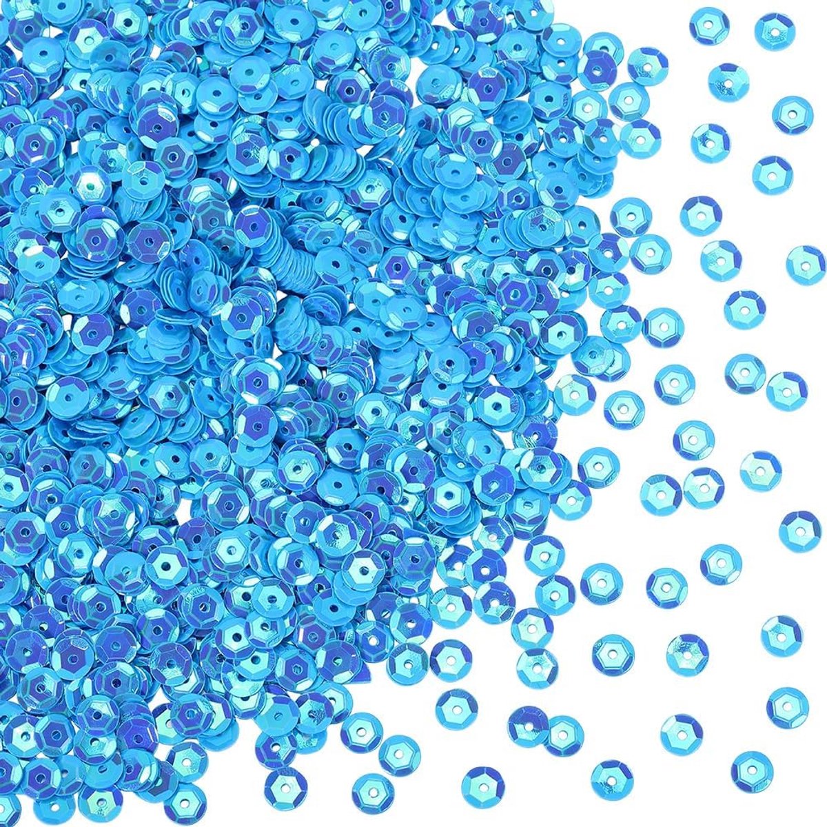 10000Pcs Blauwe Ronde Pailletten Losse Cup Glitter Platte Pailletten Kraal Iriserende Spangle Xmas Pvc Kralen Bulk Voor Naaien Maken Kunst Nagels Kleding Jurk Accessoires Kerstfeest Diy