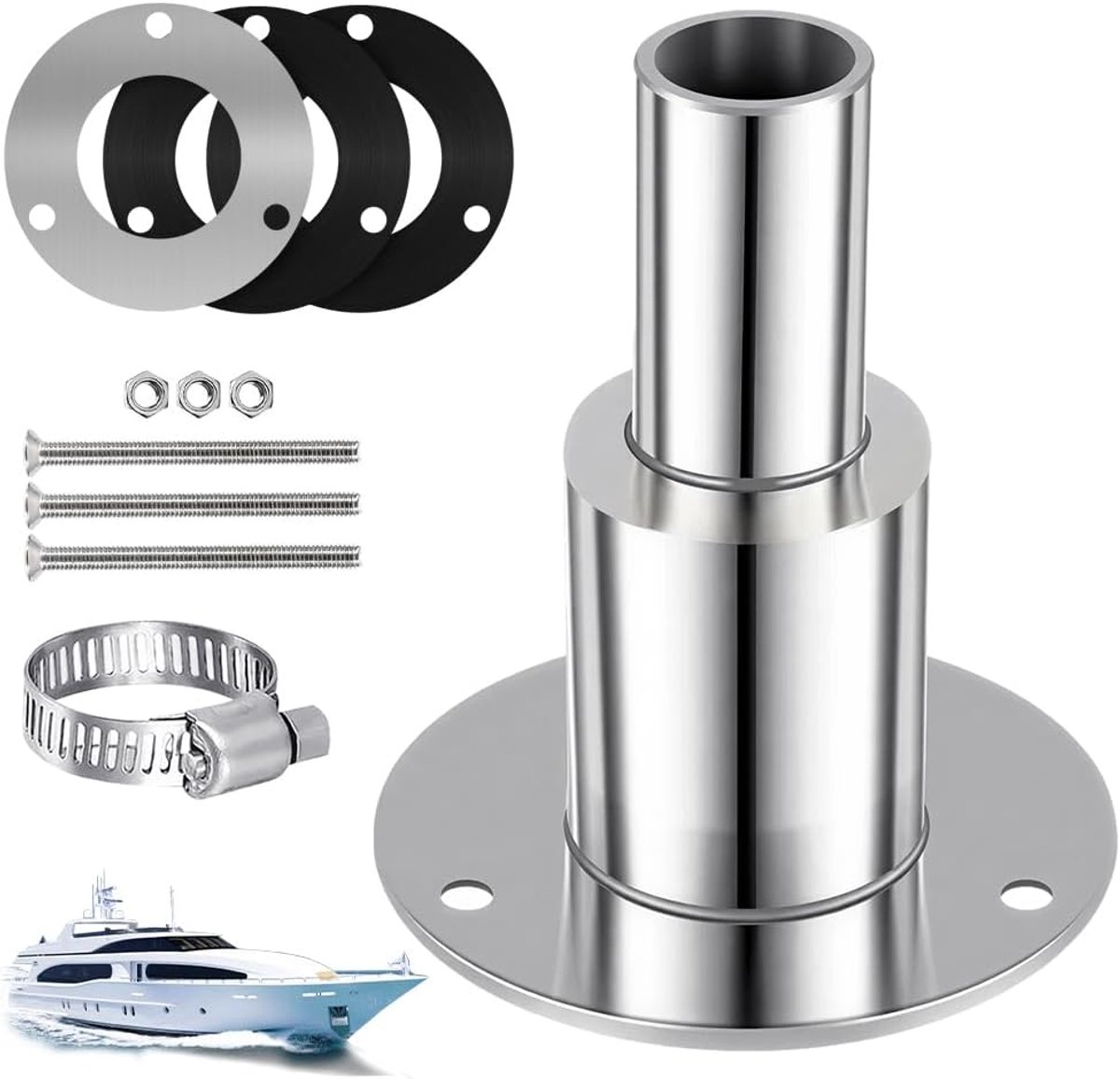 Rumpf Uitlaat Adapter 24mm, Roestvrij Staal 316, Dieselverwarming Accessoire, Standkachel Uitlaat, Afvoerpijp, Marine Uitlaat, Voor Vrachtwagen Boot Auto Camper, Recht