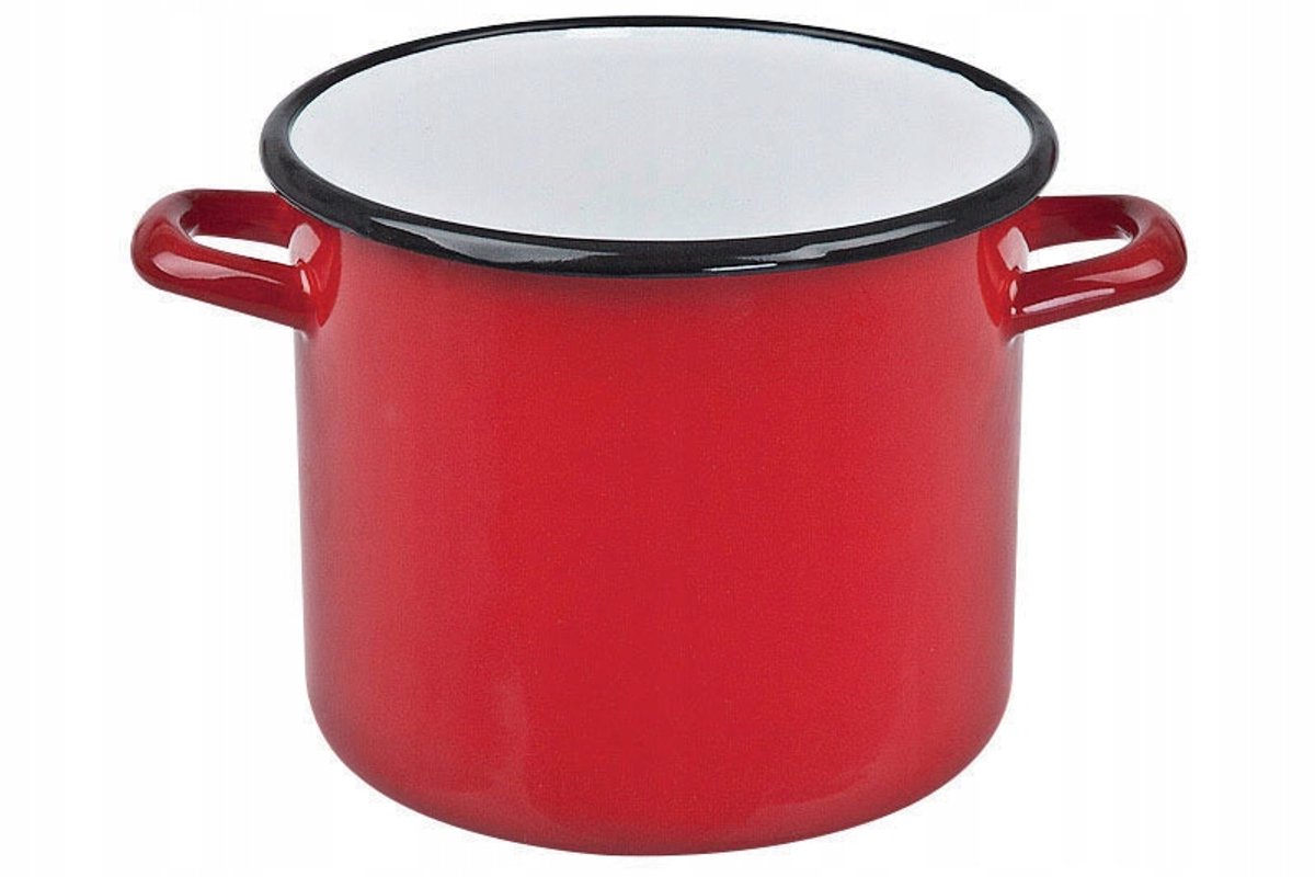 Traditionele Rode Emaille Pan 20cm 4,8L