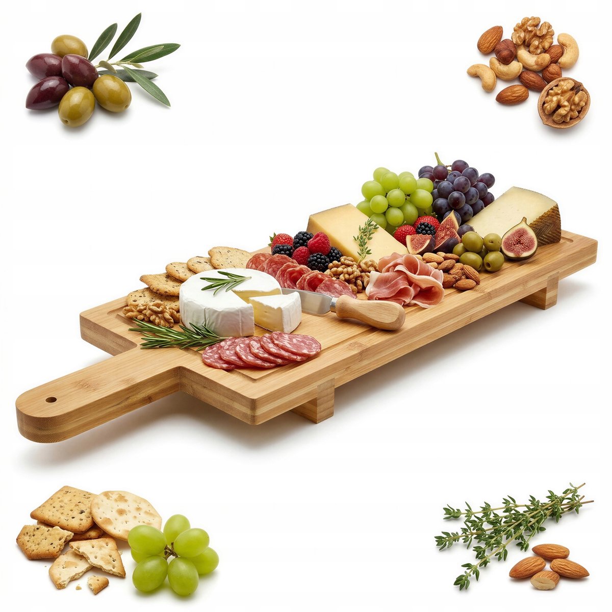 Bamboe Serveerschaal 58 cm met Handvat - Hout Horeca