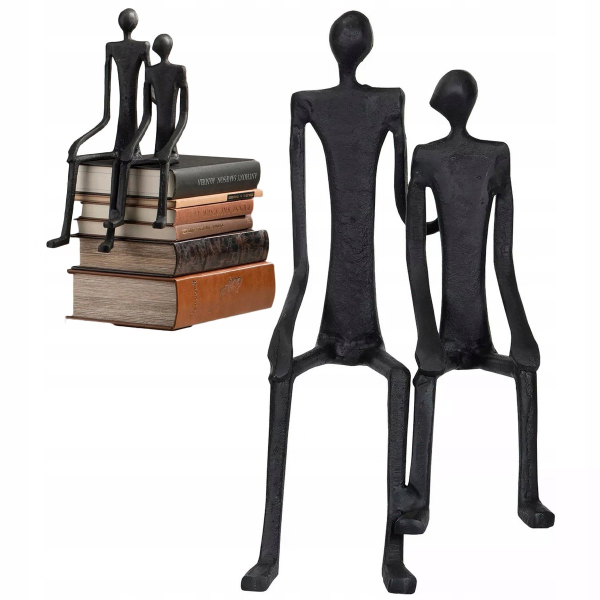 Moderne zwarte metalen figuur 'Familie & Vriendschap' voor loft interieur