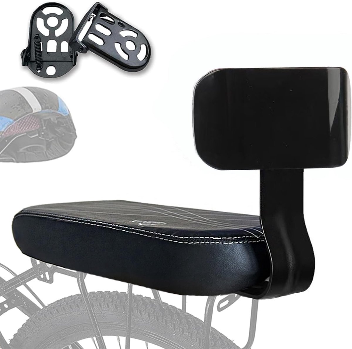 Kinder rugkussen met inklapbare achtervoetsteun - Dikke rugleuning - Veilig en comfortabel fietsen - ShopVlot