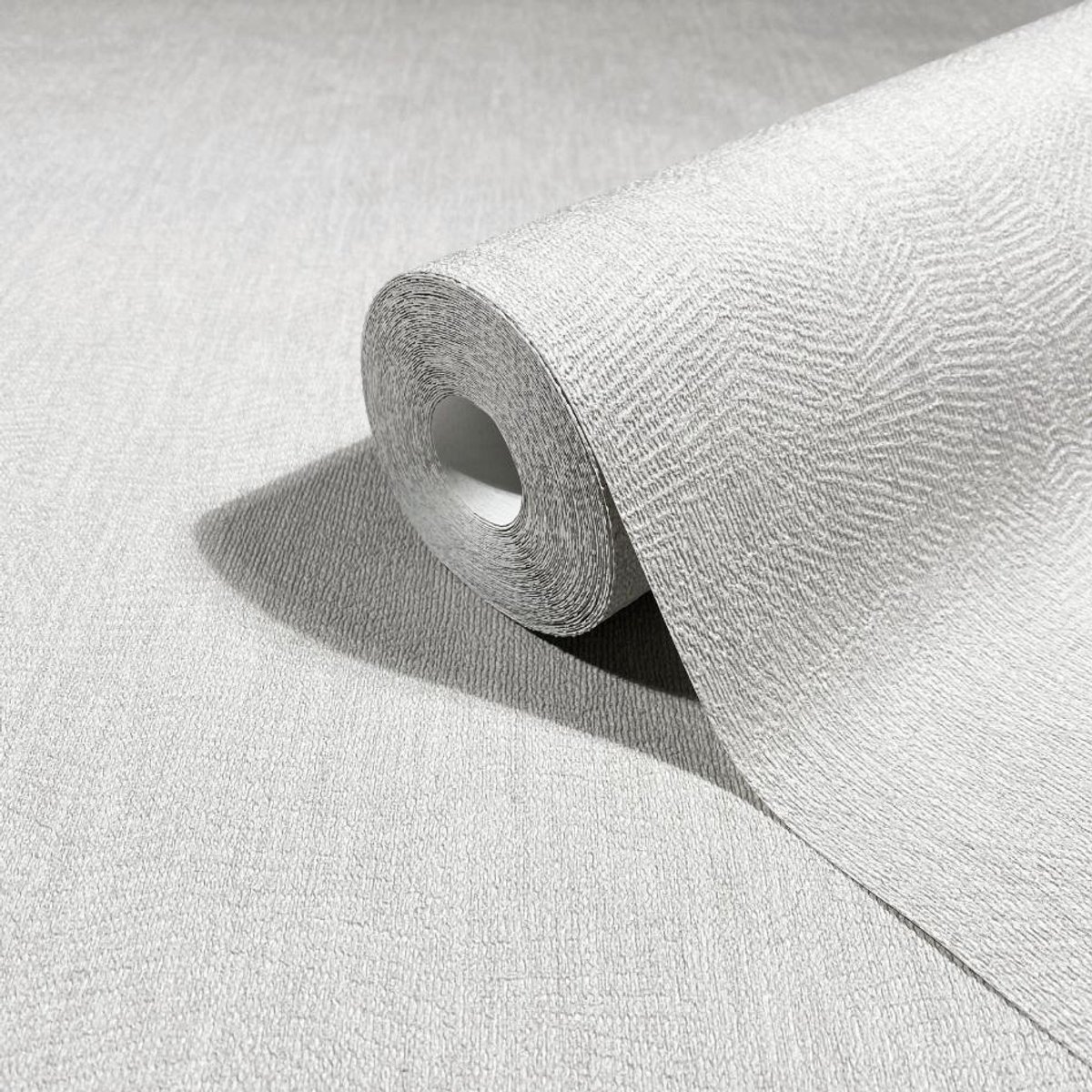 Behang - Organisch Reliëf - Waaierstructuur - Lichtgrijs – Japandi – Hotel Chique Behang - Vliesbehang - Woonkamer Slaapkamer - 0,53 x 10,05 M - Whisper
