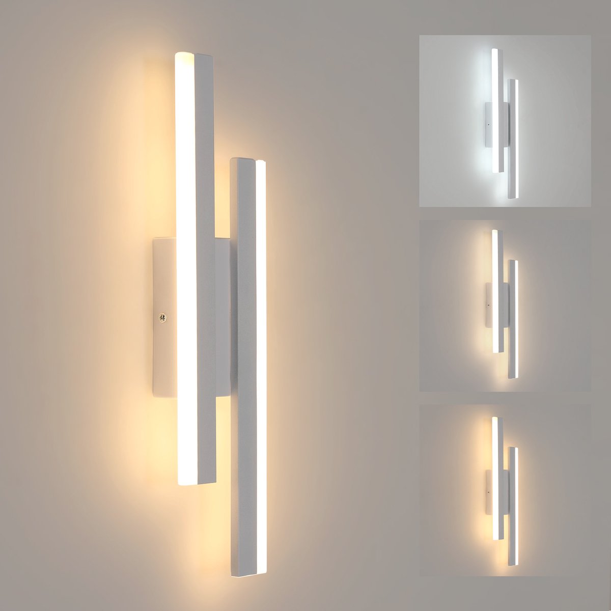 Riserva LED Wandlamp Wit - 16W - 3 Lichtkleuren (3000K/4500K/6500K) - Moderne Design Wandlamp voor Hal, Gang en Trap