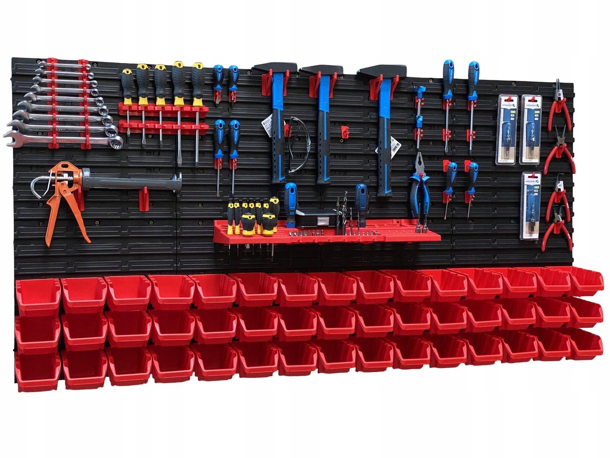 TABLICO Gereedschapswand 154,7x78 cm met bakjes en haken - Made in Poland