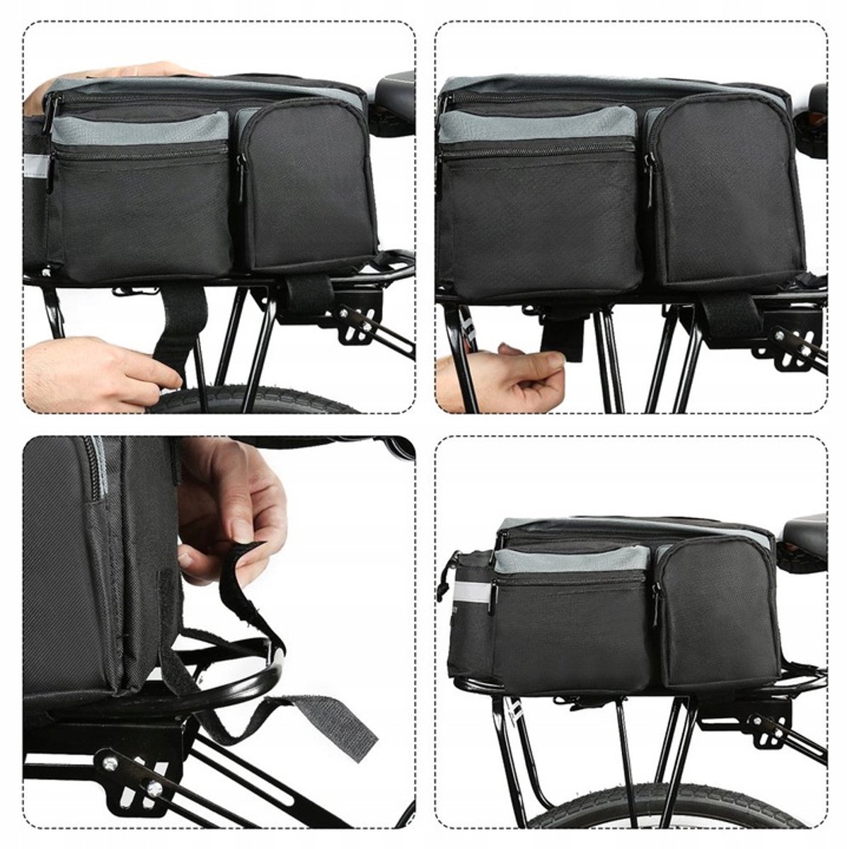 Wozinsky Fietstas Bagagedrager 6L Waterdicht - Zwart