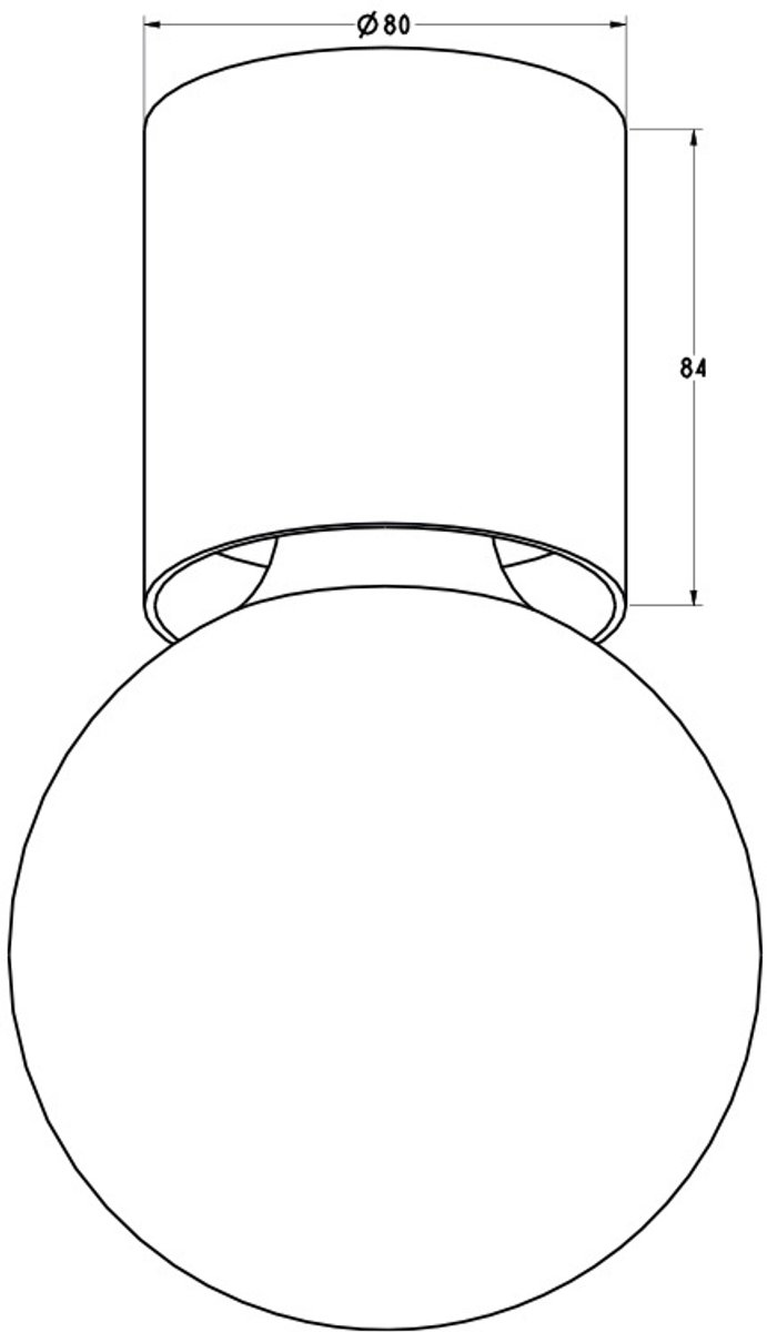 Babu plafondlamp in wit voor E27-lichtbron (max. 40W, niet inbegrepen), diameter 80 mm, hoogte 84 mm, IP20, 220-240V