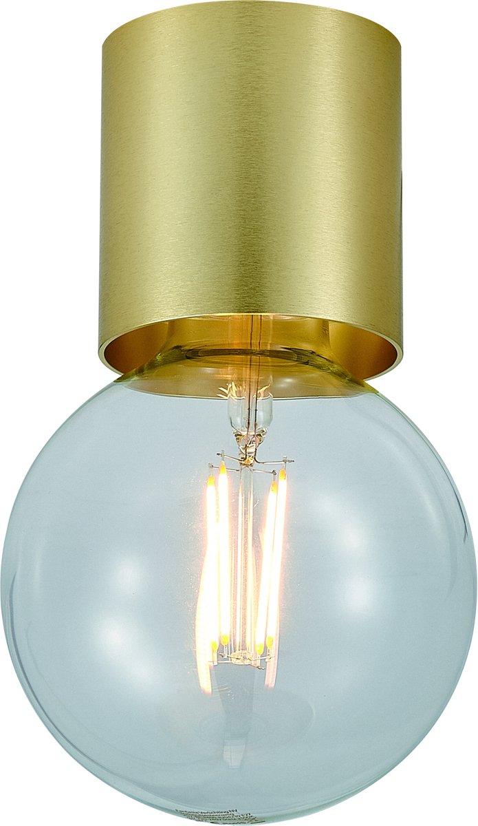 Babu plafondlamp geborsteld goud, rond model Ø80x84 mm, 1x E27 (excl.), max 40W, IP20