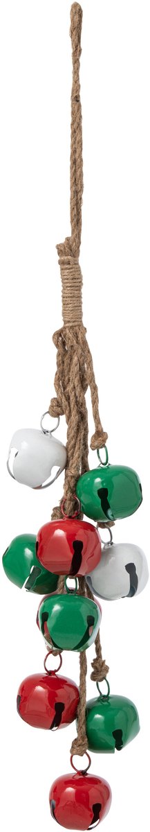 J-Line Hangende klok - ijzer - rood/groen