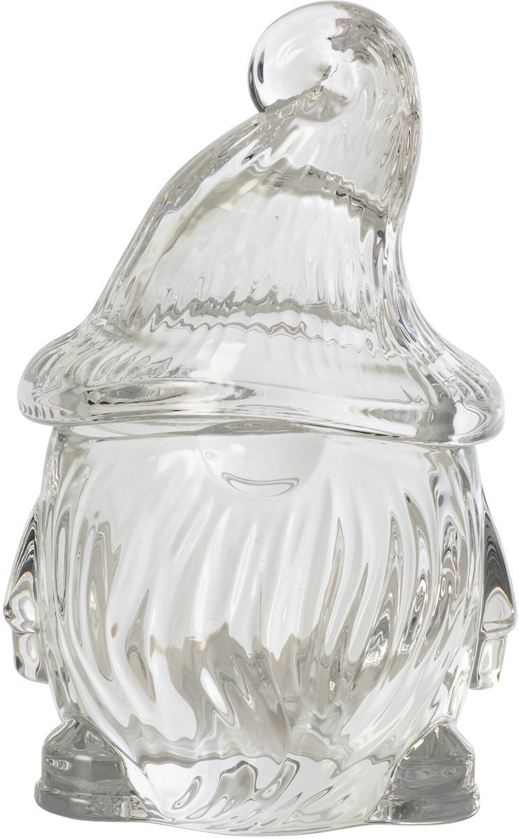 J-Line Decoratieve pot met kerstman - glas - transparant