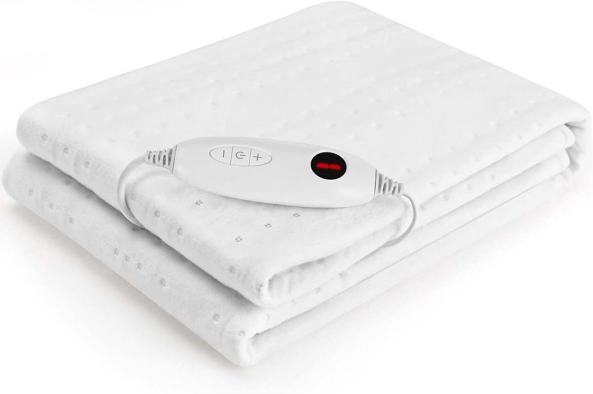 Warmteonderbed - Elektrische deken - Comfortabel slapen - 6 temperatuurstanden - 150 x 80 cm - Wit