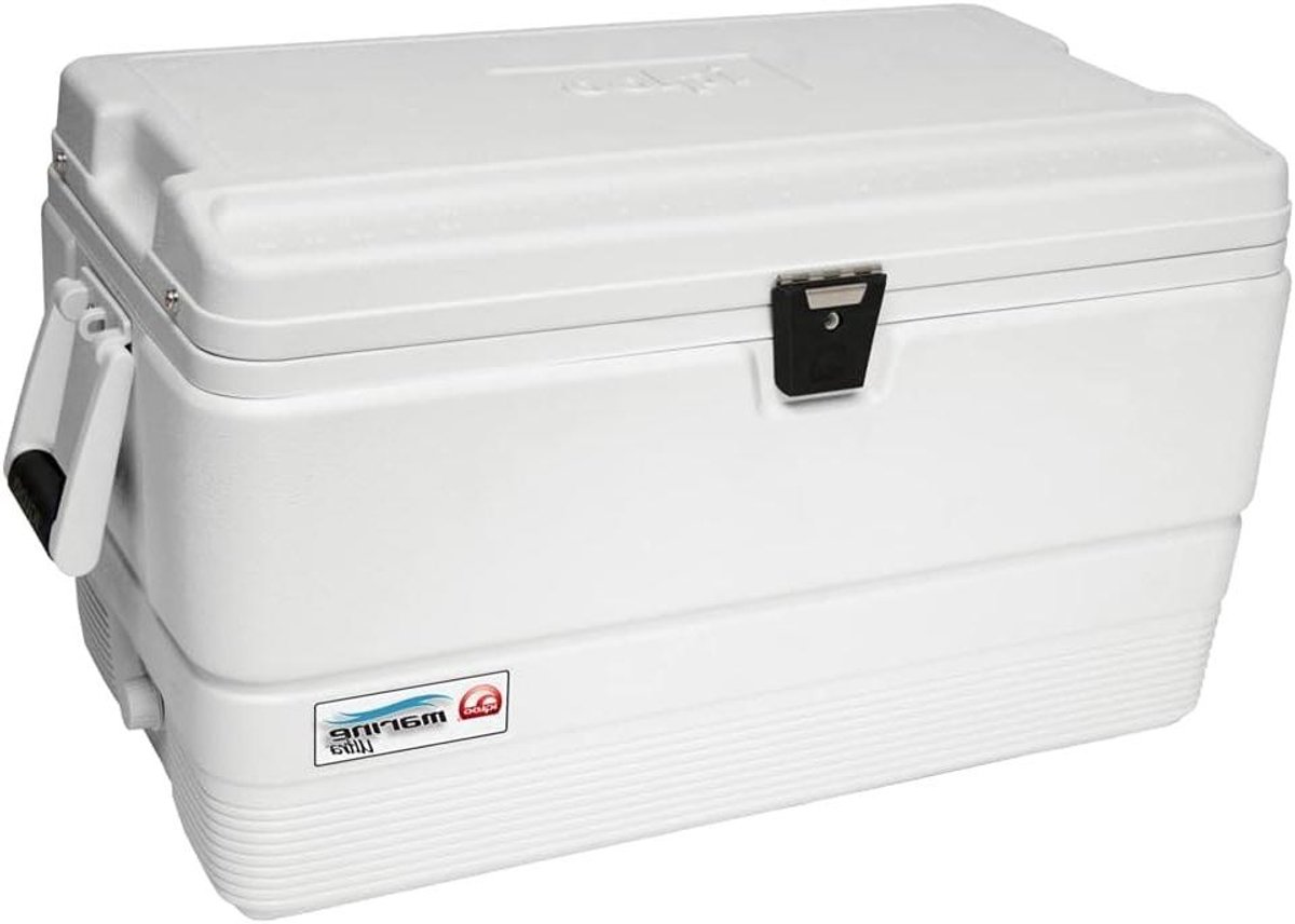 Koelbox Marine - Isolerende Box - Buitenactiviteiten Opslag - UV-bescherming Roestvrij Staal - 72 Liter - Wit