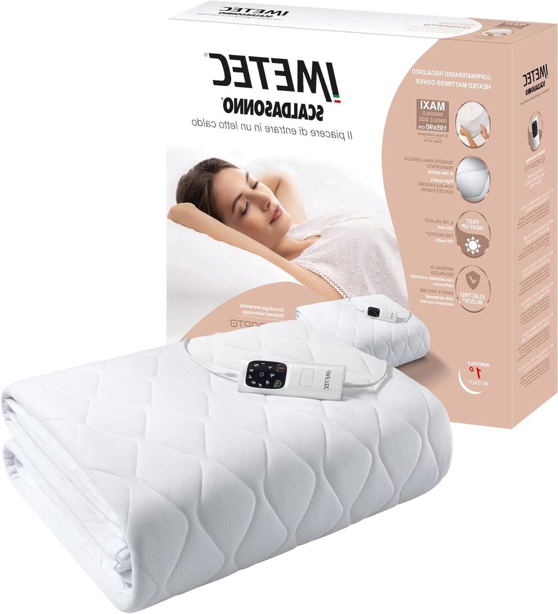 Elektrische Matrasoplegger - Bedverwarmer - Warm Slapen - Adapto Technologie - 195 x 90 cm - Wit