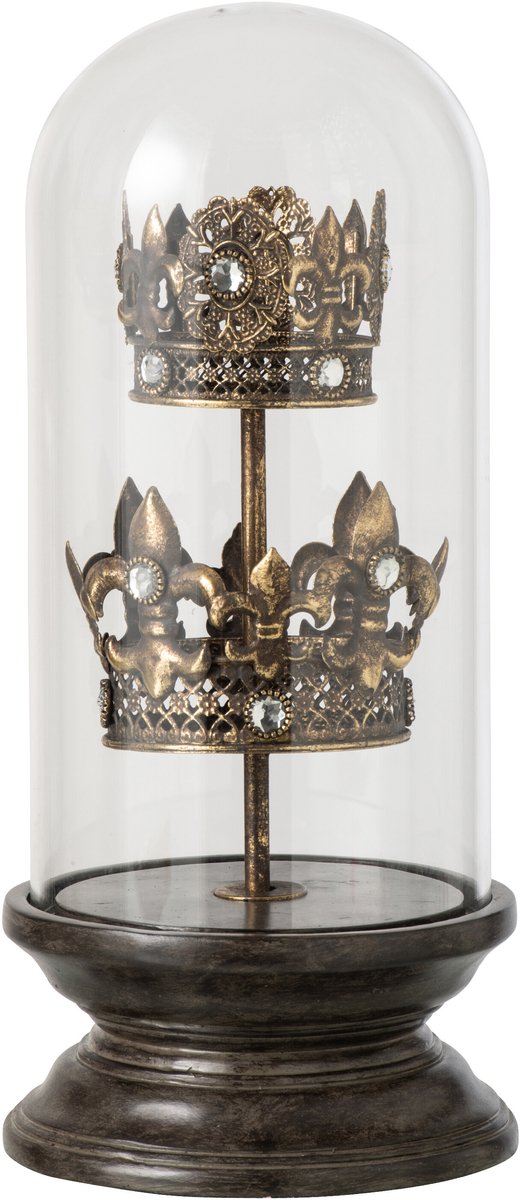J-Line Decoratieve stolp met kroon - polyresin - brons/zwart