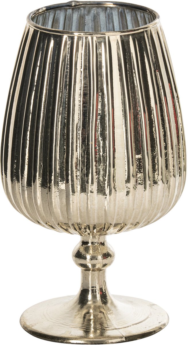 J-Line Kandelaar Chrome - glas - goud