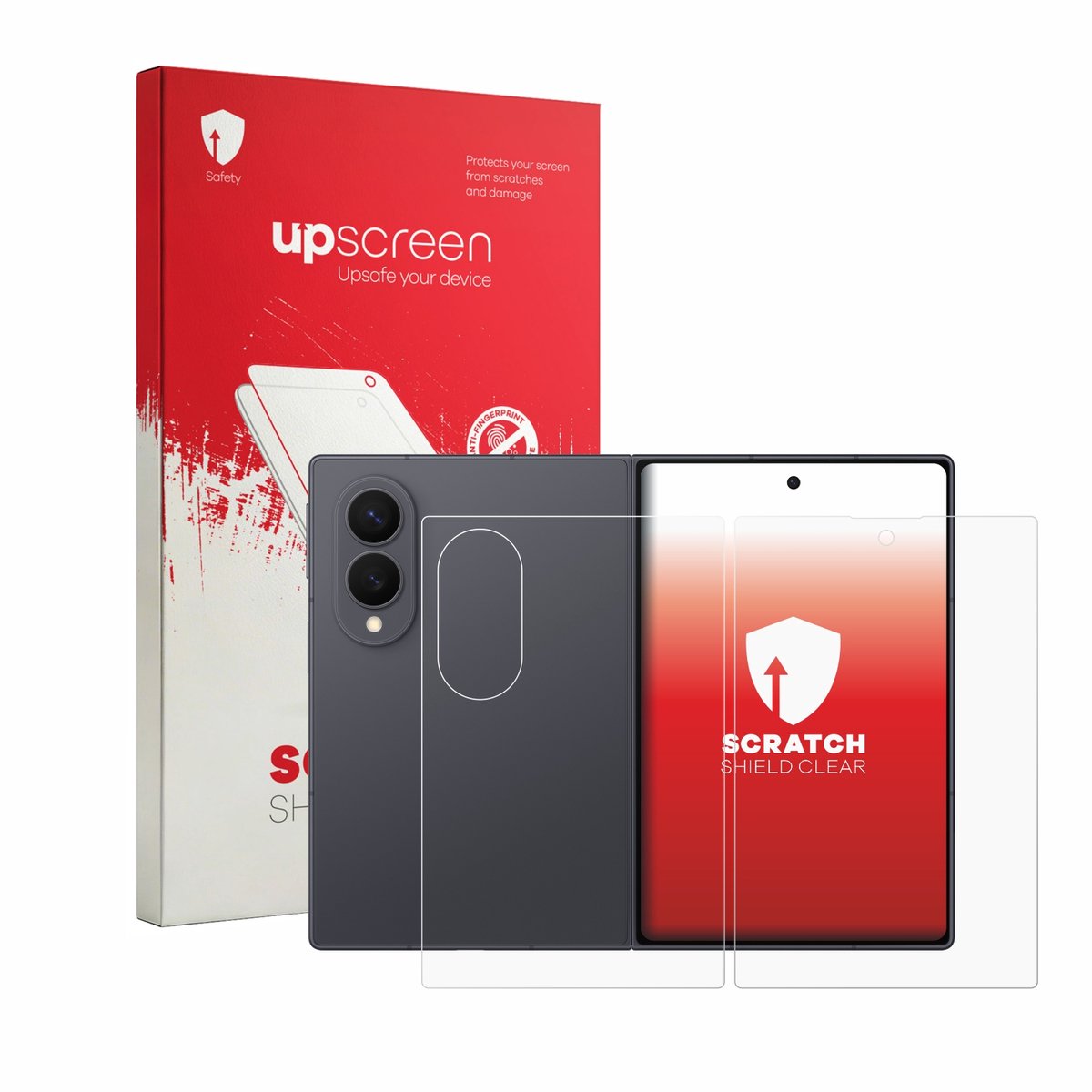 upscreen - Screenprotector voor Samsung Galaxy Z Fold 8 (Voor+Achter) - Folie Beschermfolie transparant