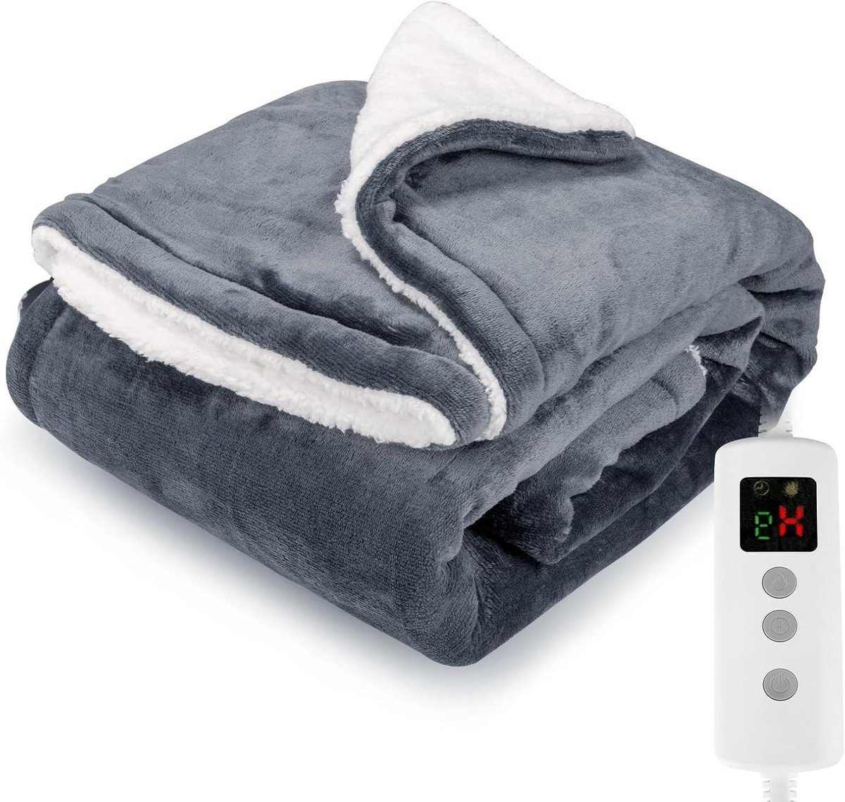 Elektrische Deken - Verwarmde Deken - Comfort Verwarmen - Ruim Formaat - 180 x 130 cm - Grijs