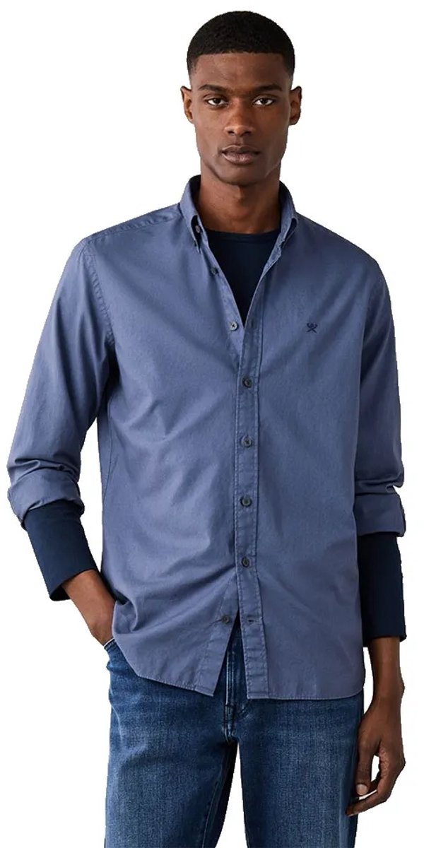 Hackett Hm3010835 Overhemd Met Lange Mouwen Blauw XL Man