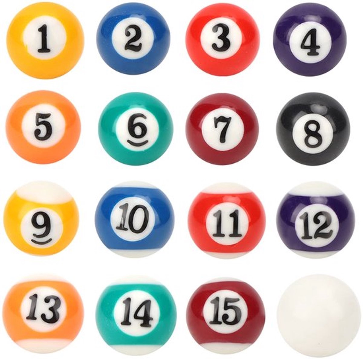 Biljartballen Set 16 Stuks - Professionele Biljartballen - Milieuvriendelijke Polyesterhars - Standaard Biljartballen - Diameter 2 Inch - Gewicht 278g - Biljartset