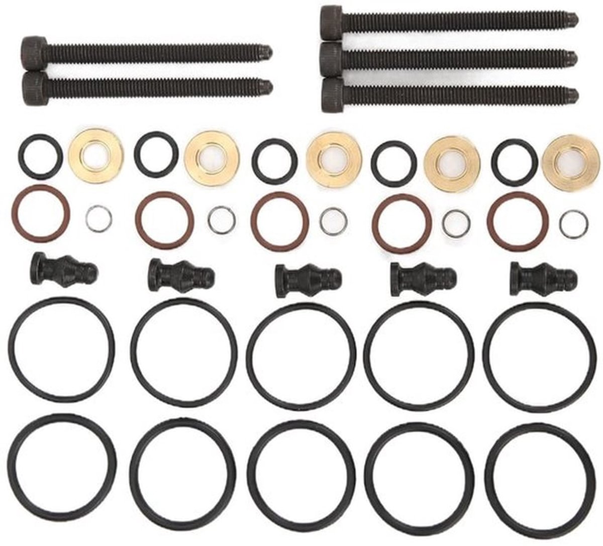 Brandstofinjector Afdichtingen Kit - Vervanging 5 Bouten - 35 Stuks - Voor 2.5TDI R5 128kw 174hp - OEM 038198051B - Materiaal IJzer - Pakkingset