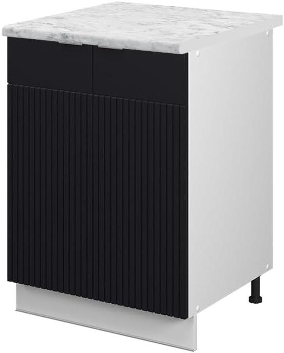 Keukenonderkast - Keukenmeubel - Keuken Inrichten - Soft-close scharnieren - 60 cm - Zwart gestreept