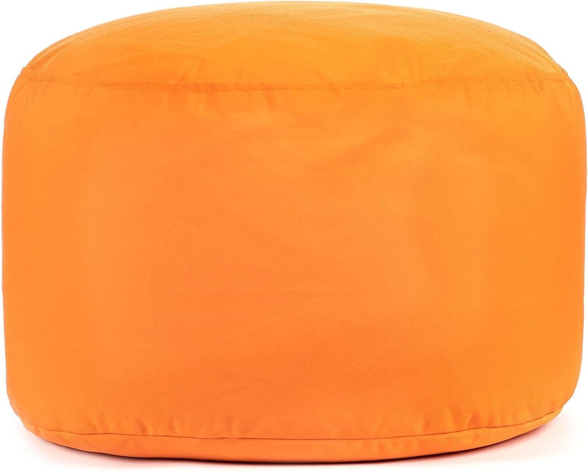 Zitzak Poef - Voetenbankje Ottoman - Buiten Ontspannen - Waterdichte Olefin stof - 51cm Diameter - Oranje