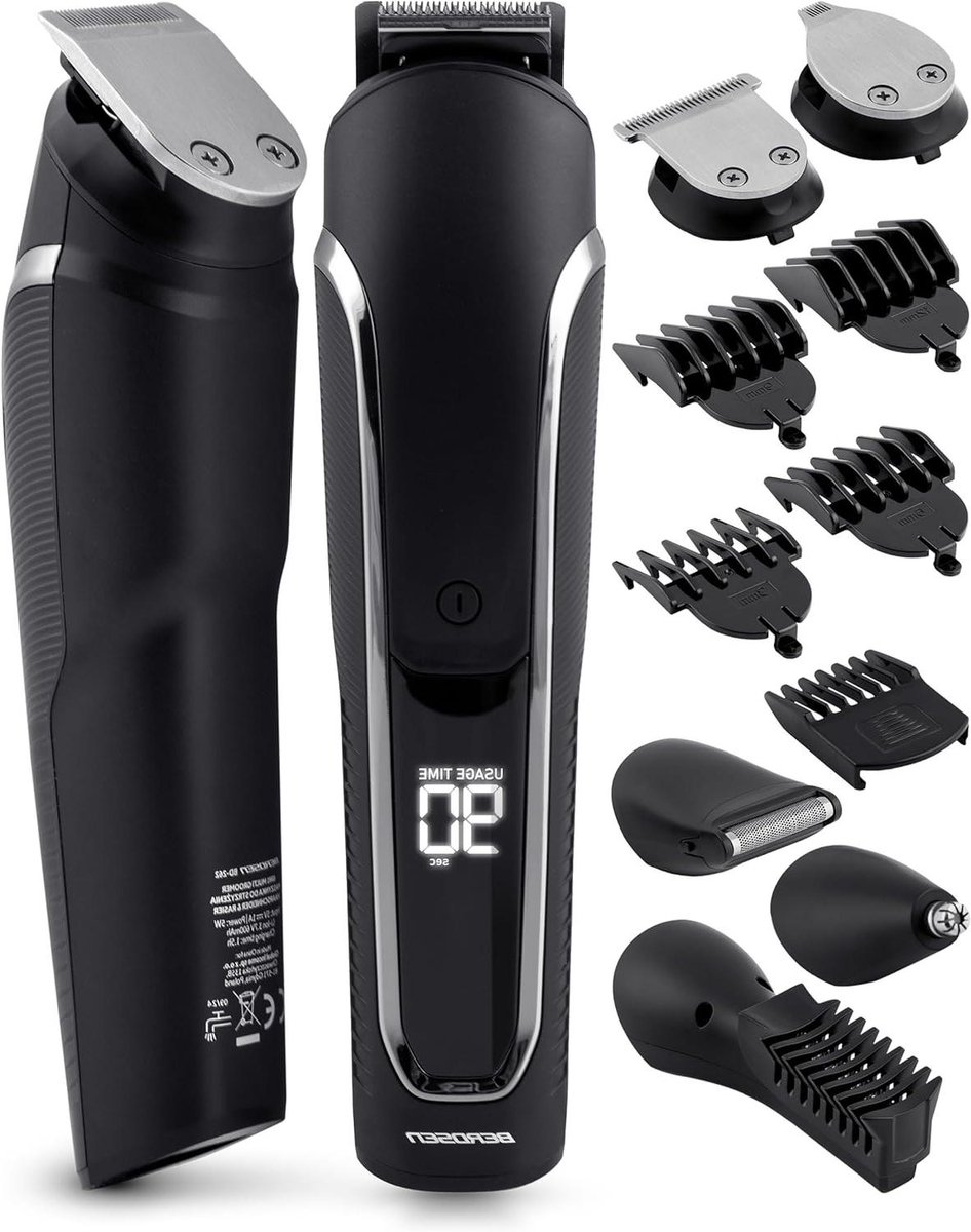 Elektrisch Scheerapparaat - Baardtrimmer Bodygroomer - Complete Verzorging - 6-in-1 Set - 90 Min Gebruik - Zwart
