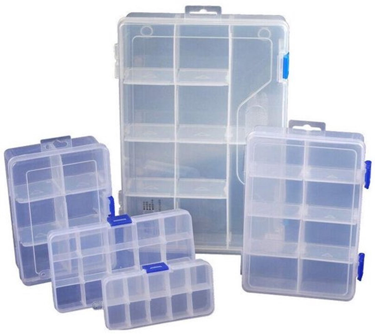 Opbergdoos 8 vakjes - Opbergdoos voor sieraden - Opbergdoos pillen - Opbergdoos accessoires - Multifunctionele opbergbox - 20 x 13 x 4.5 cm