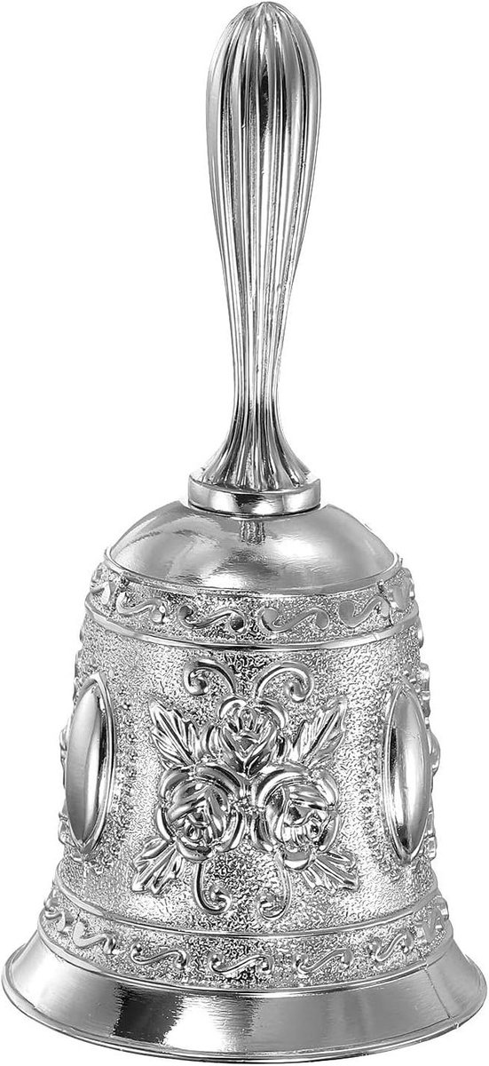 Handbel - Dienblad bel - Service roepen - Vintage design - 113 cm hoog - Zilver