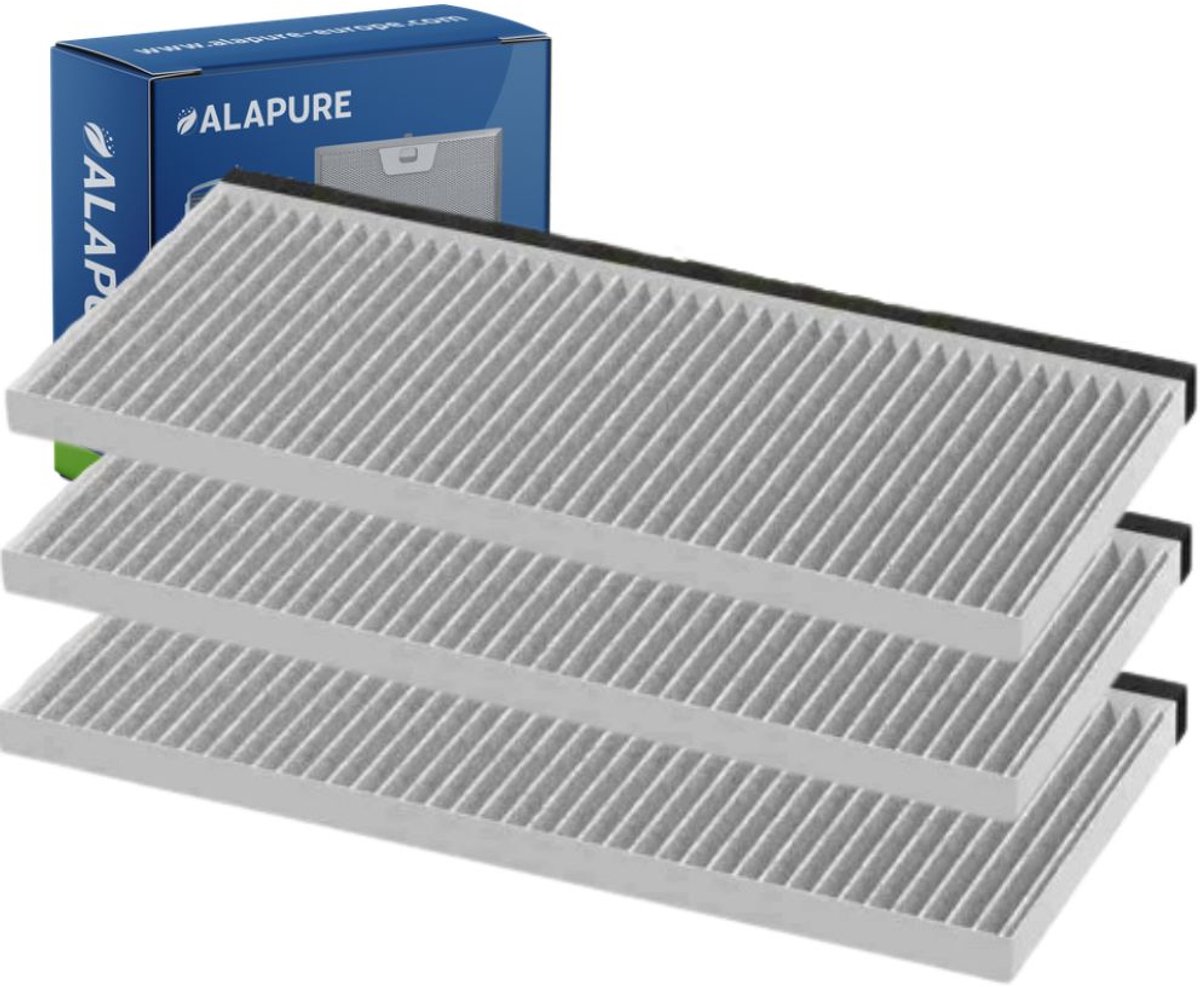 3x CleanAir Koolstoffilter voor Blaupunkt 17006837 / 11025805 / 5Z 51ITB1X4