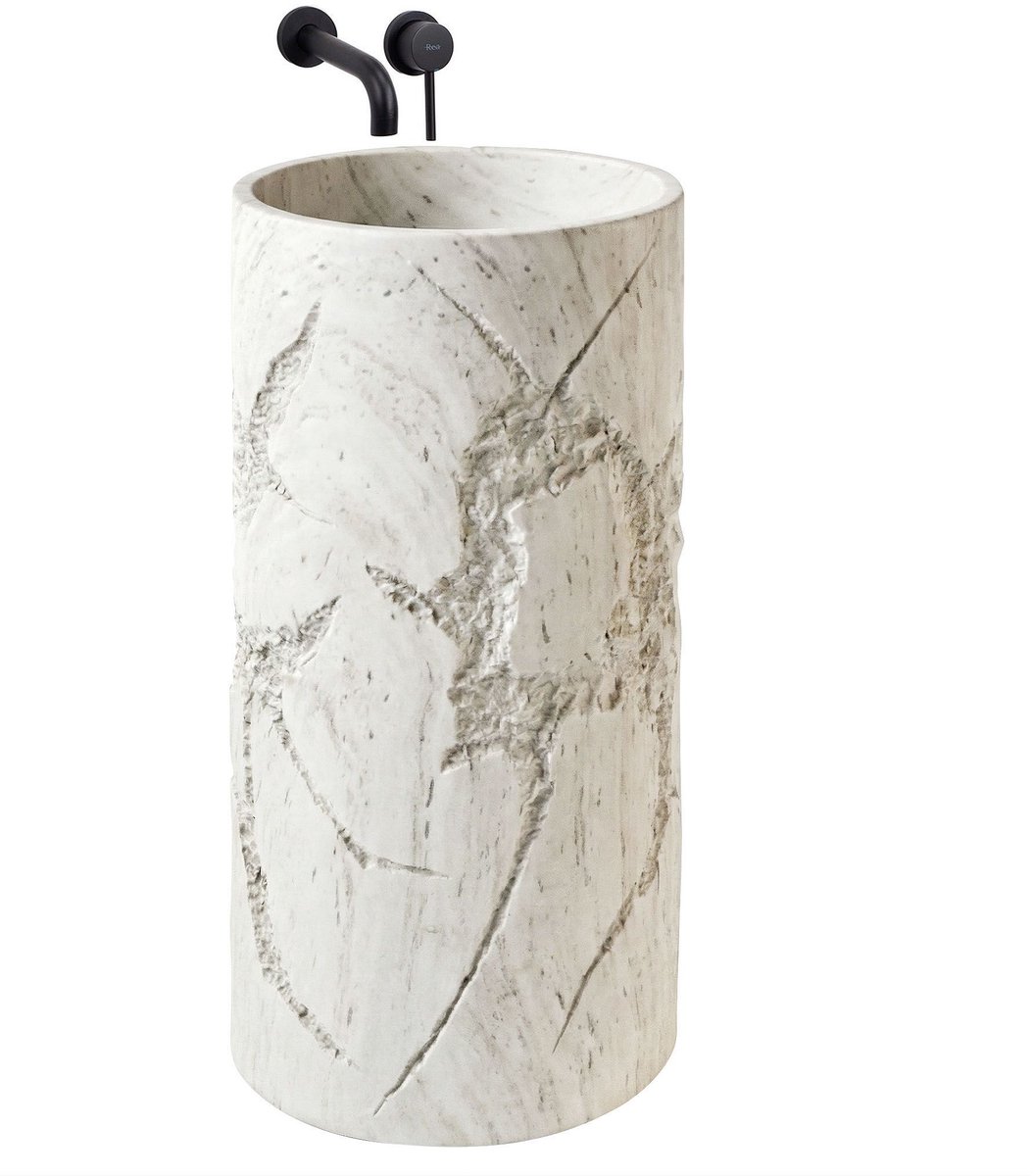 Rea - Wastafel Revello Beige, Ronde - 46 x 46 x 85,5 cm