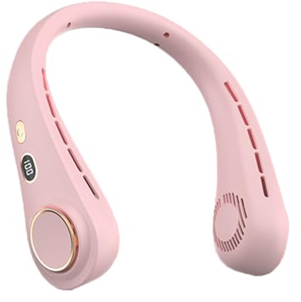 Nekventilator Roze – Draagbare Bladloze Ventilator voor Vrouwen – Handsfree Hals Ventilator met 5 Snelheden en LED Display