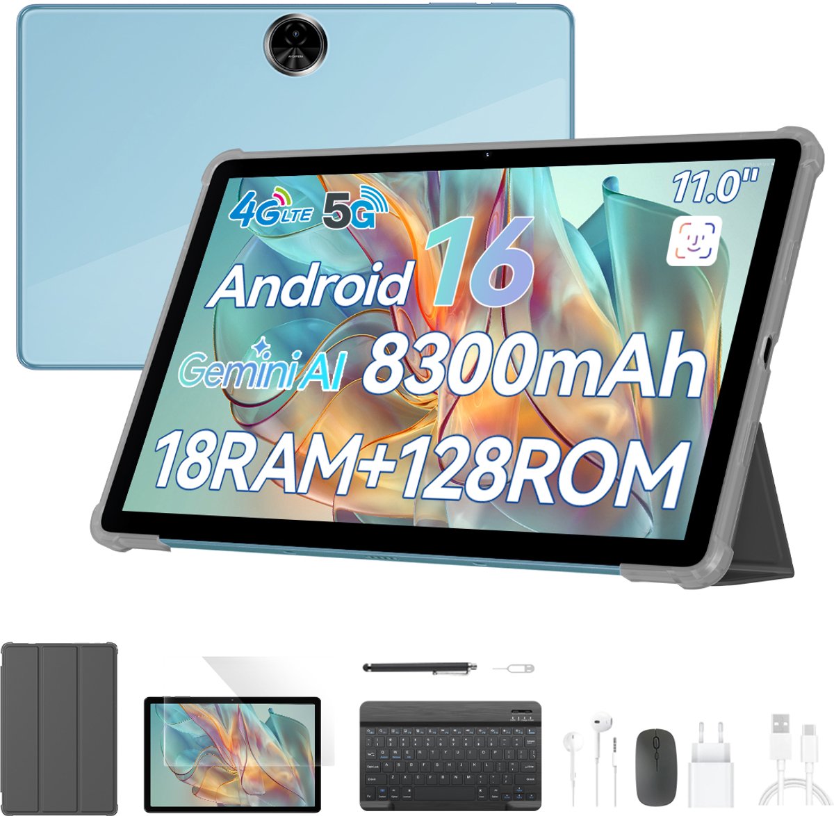 Blackview ZENO5 Tablet - 24GB RAM - 128GB - 8300mAh- Android 16 - Blauw