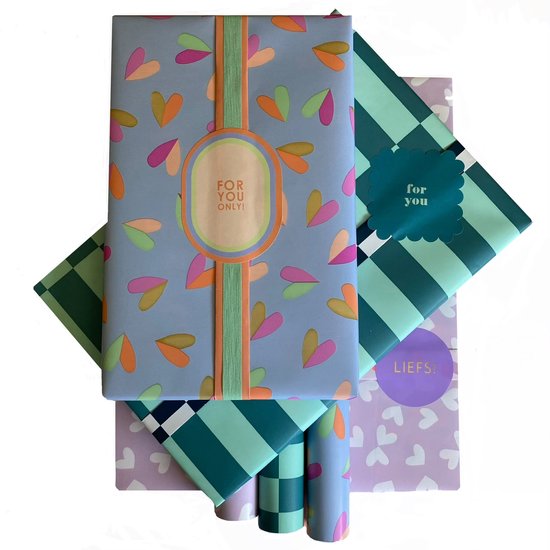Luxe inpakpapier Roze - 23-delige inpakset met dubbelzijdig cadeaupapier, cadeaulint en bijpassende cadeaustickers