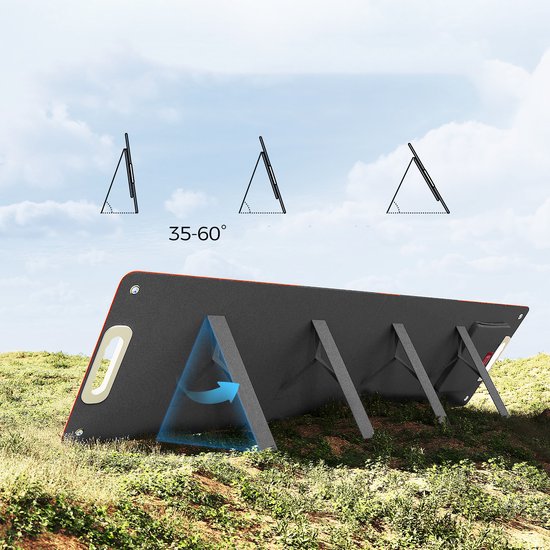 Opvouwbaar Zonnepaneel 100W - Draagbaar Solar Panel met USB-C, USB QC3.0 en Snelladen voor Camping — afbeelding 4