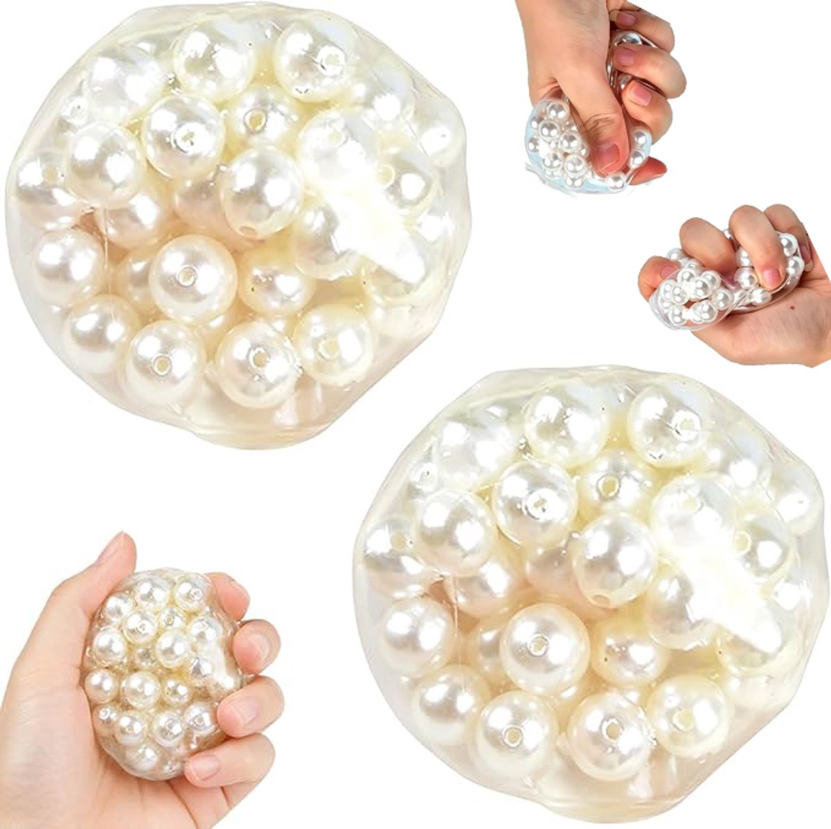 Slow Rising Squishy Parel - 2 stuks - Knijpbal - Fidget Squishy - Zachte Stressverlichtend Speelgoed - Anti Stress Speelgoed - Knijp Speelgoed - Langzame Squishy - Ice Cube Fidget Toys - Stress Relief Speelgoed - Angstverlichting - Wit