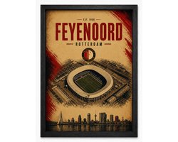 Feyenoord Poster | De Kuip Vintage Art Print | Retro Voetbal