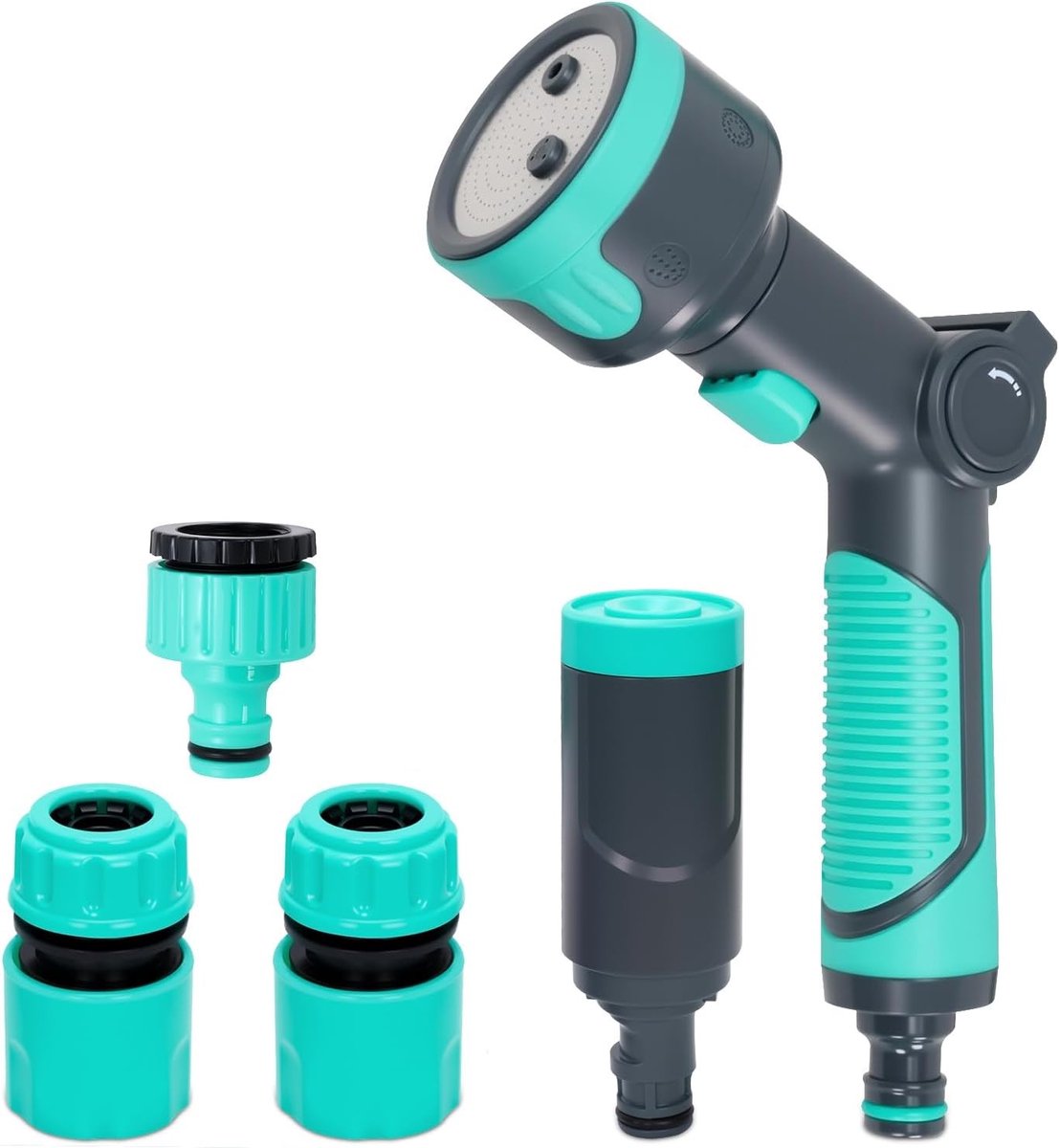 SnelShoppen - Slangpijp Spuitpistool met 6 Verstelbare Sproeipatronen en Duimstroomregeling - Multifunctioneel Waterpistool voor Tuin, Auto, Huisdiere