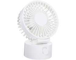 LISM-USB-oplaadbare bureauventilator, wit, oscillerend, draagbaar, Geschikt voor kantoor en op reis.