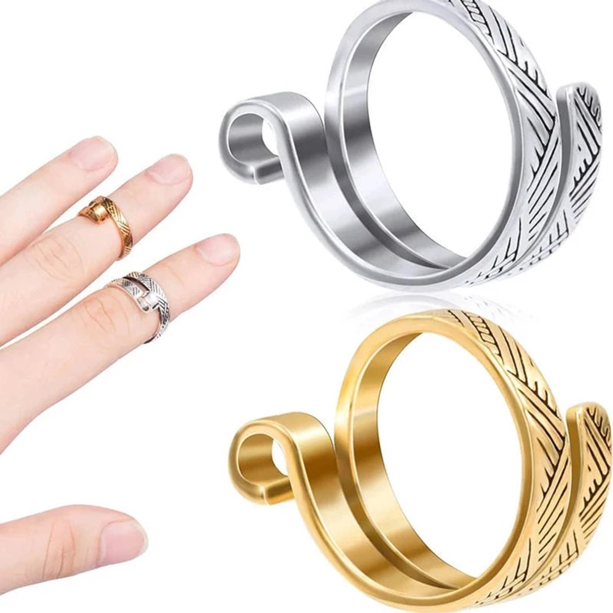 Haakring set van 2 - voor crochet & breien - yarn tension holder - yarn ring - haak ring haken - breiring