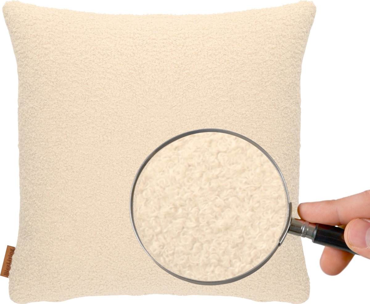 COHOSO Sierkussen Teddy Bouclé Crème 45x45 cm