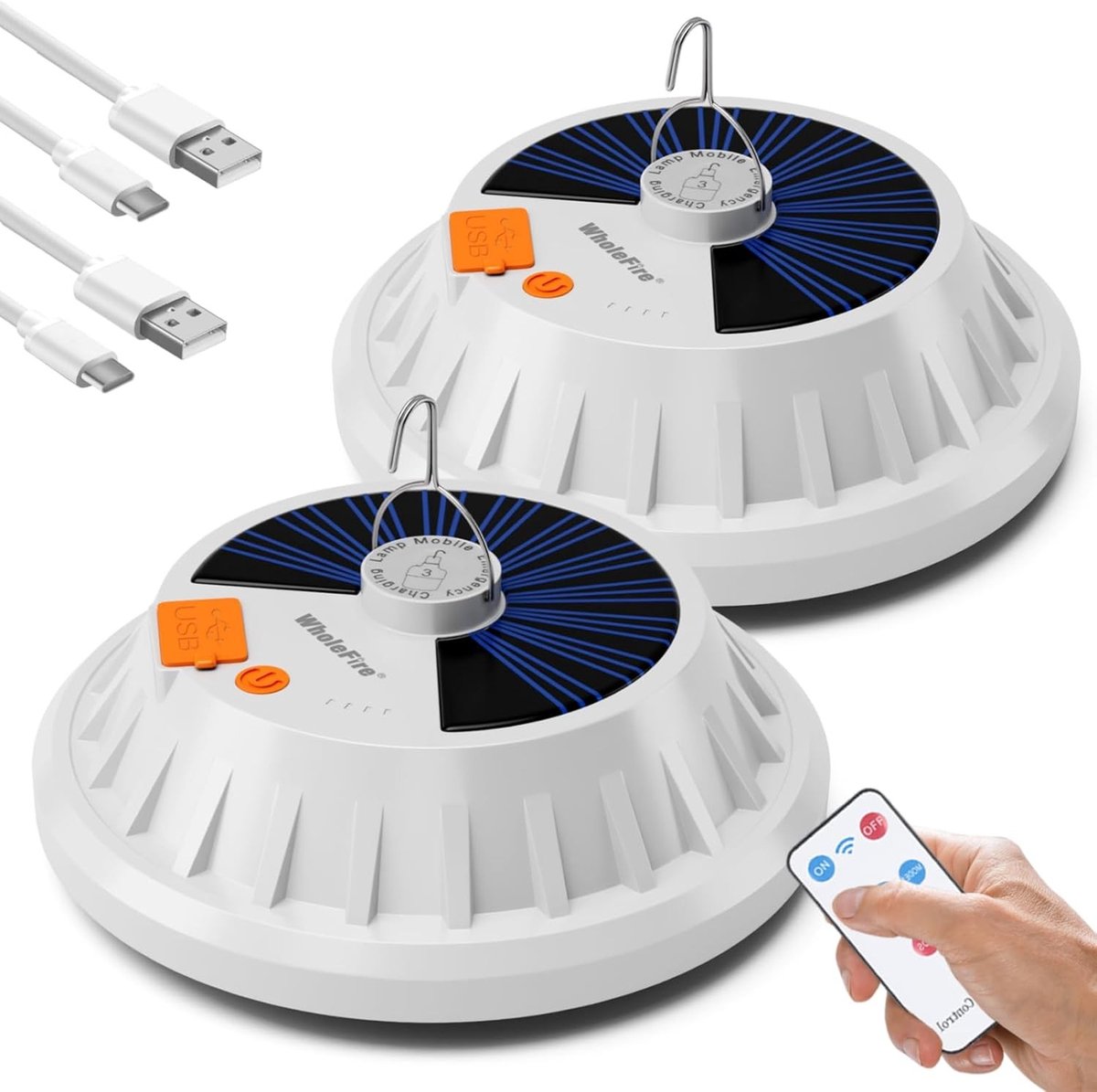 Campinglamp op Zonne-energie - Waterdicht - USB-oplaadbaar - Met Afstandsbediening - Voor Kamperen en Noodlading