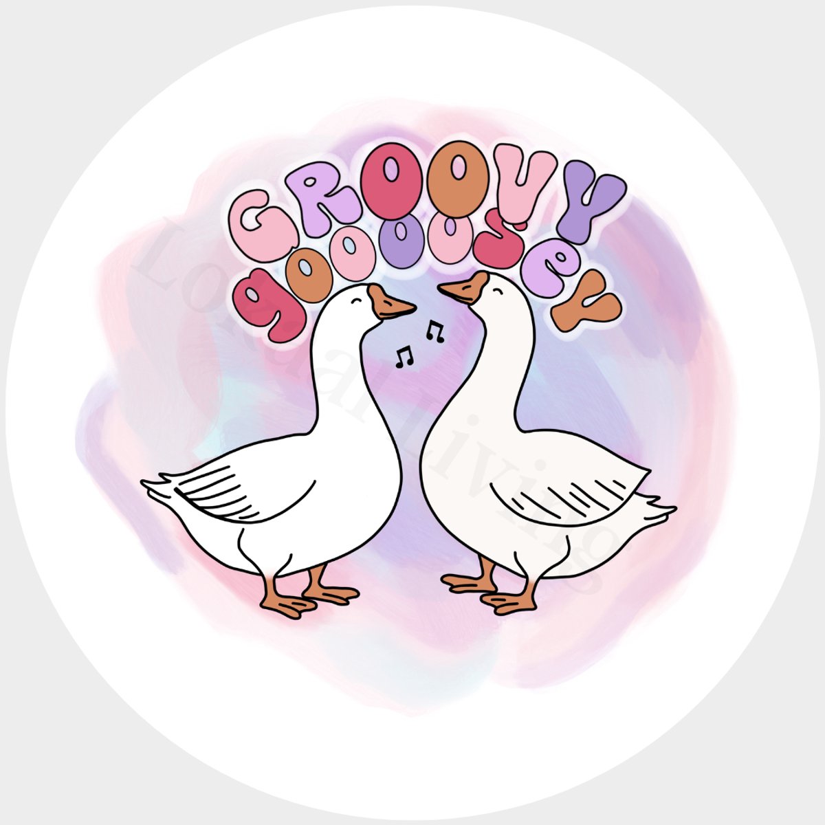 Lokaal Living - Groovy goosey - disco - groovy - gans - muurcirkel - 25 cm