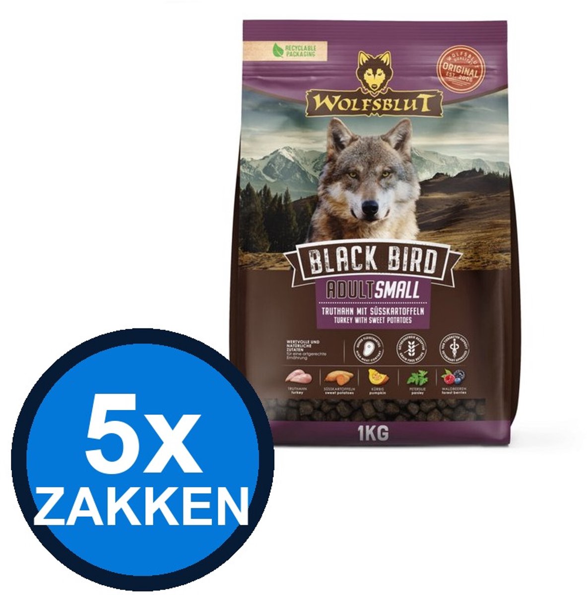 Wolfsblut Wolfsblut - Adult Black Bird Small Breed - Hondenvoer Droogvoer - 1 kg